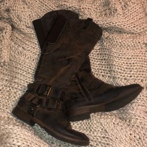 tall brown leather riding boots